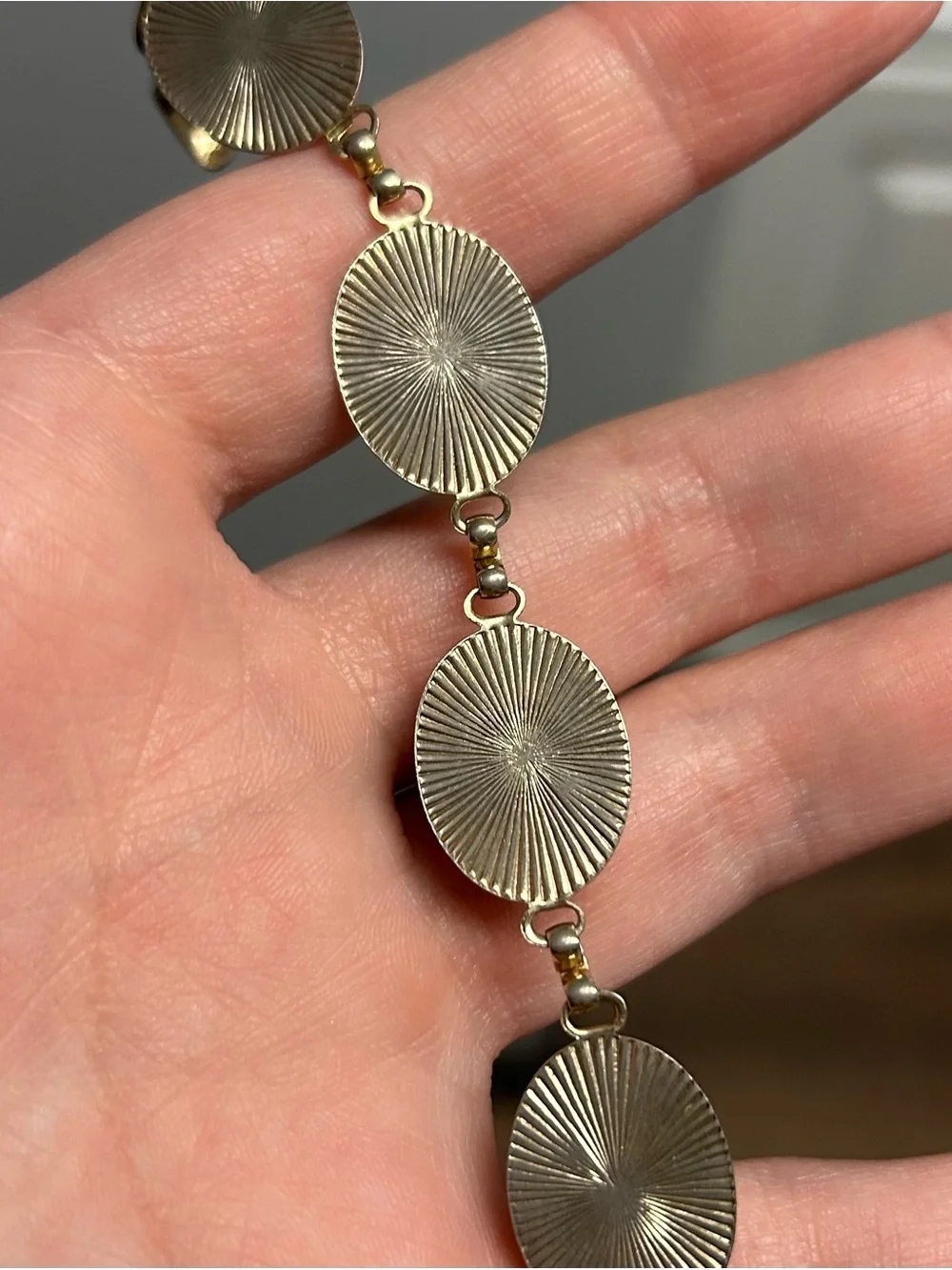Multi-Stone Gold-Tone Link Bracelet